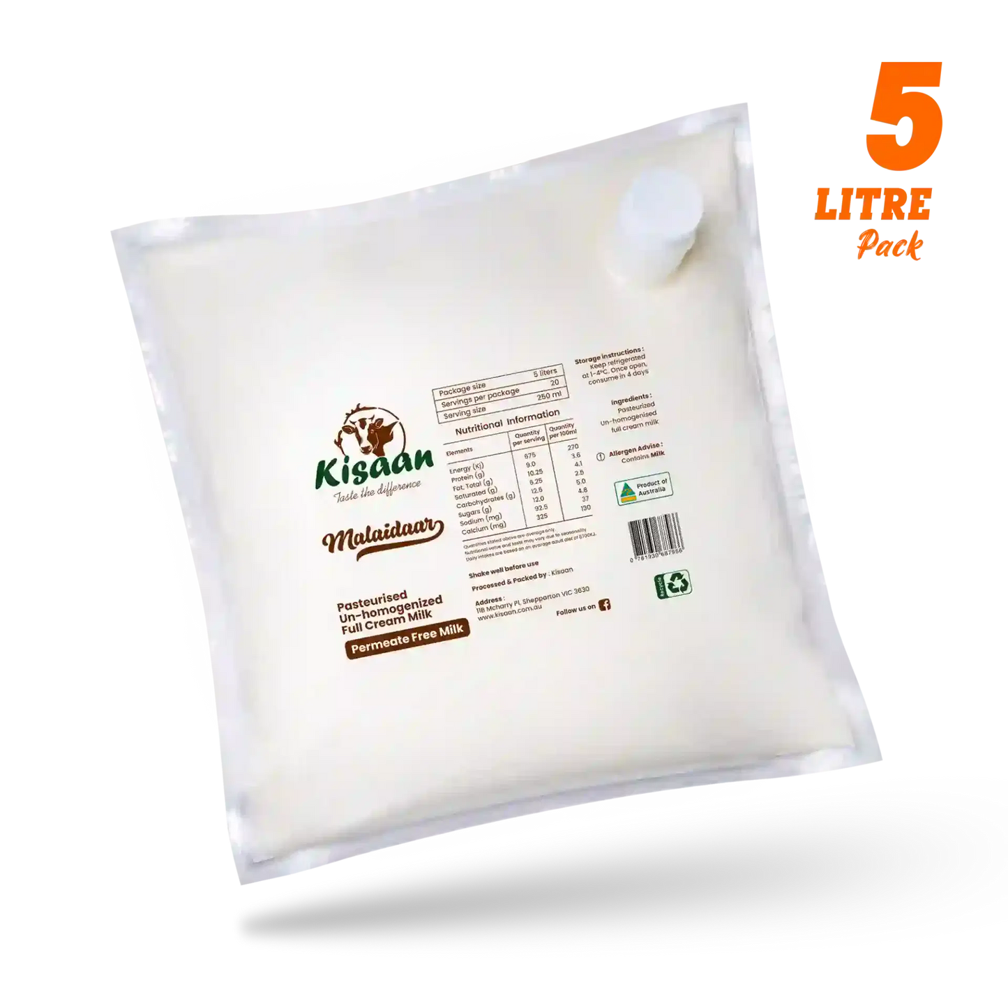 Kisaan milk 5ltr