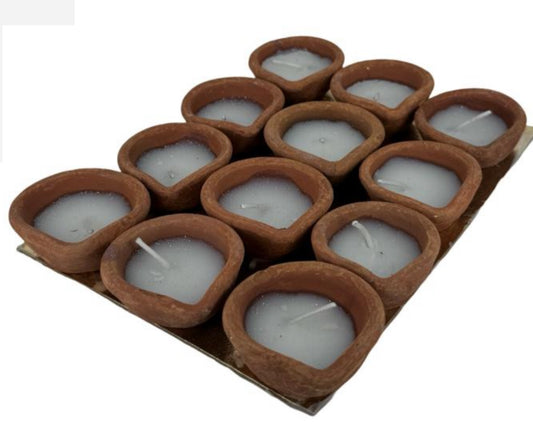 Raw diya plain with wax 12in1