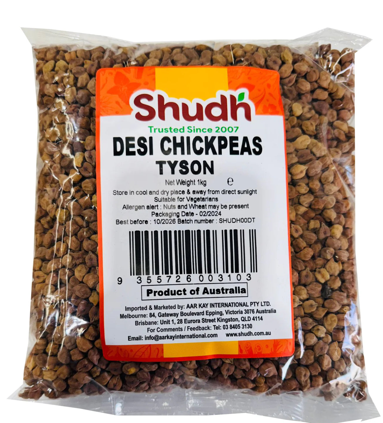 Shudh Chickpeas Tyson 1Kg